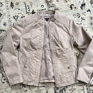 Taupe Suede Moto Jacket